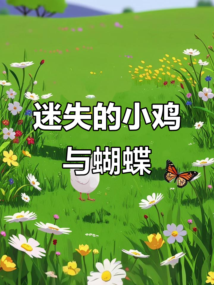 小鸡追蝴蝶迷路,小花猫帮忙找妈妈