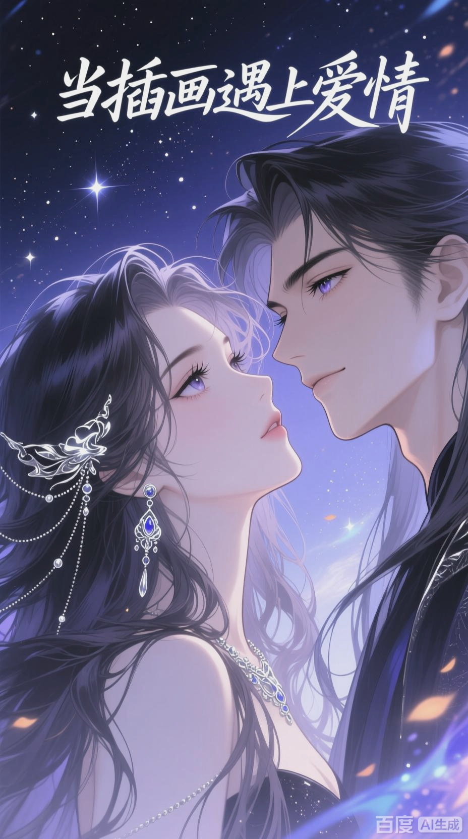 情侣甜蜜，高级感插画风情