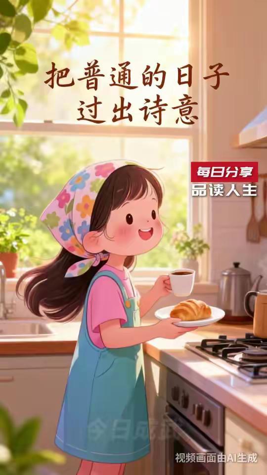 把普通的日子过出诗意，在柴米油盐中寻找浪漫。养一盆花、读一本书、听一首歌，让生活多一份仪式