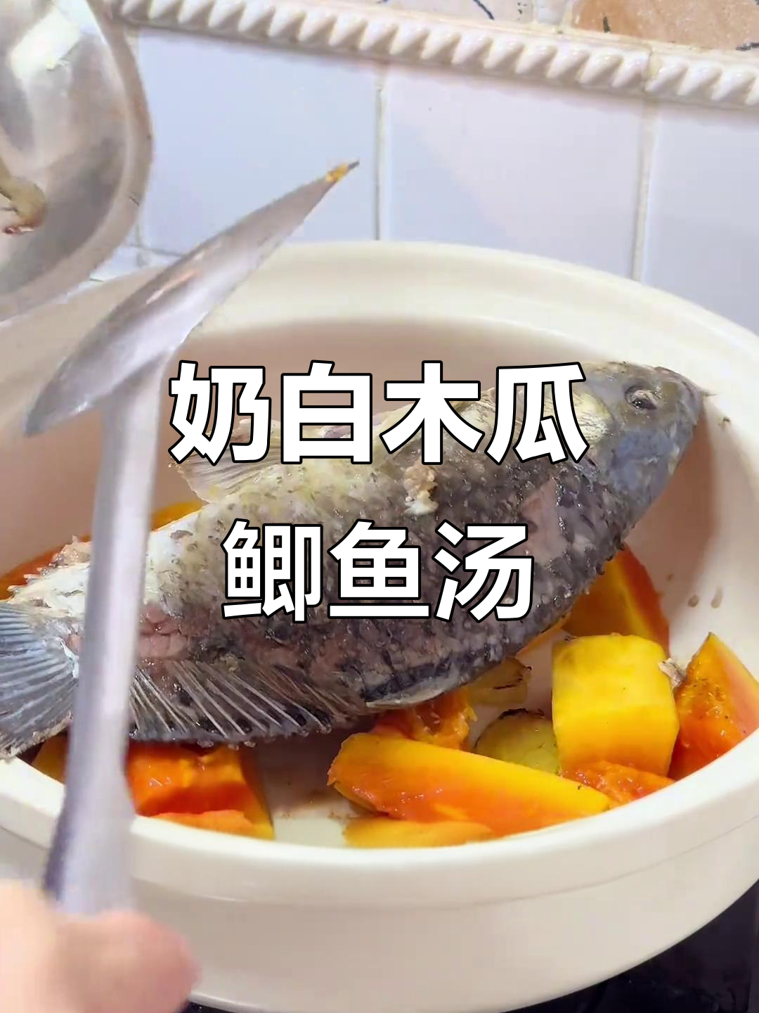 木瓜鲫鱼汤，鲜甜又滋补，广东传统养生好味道