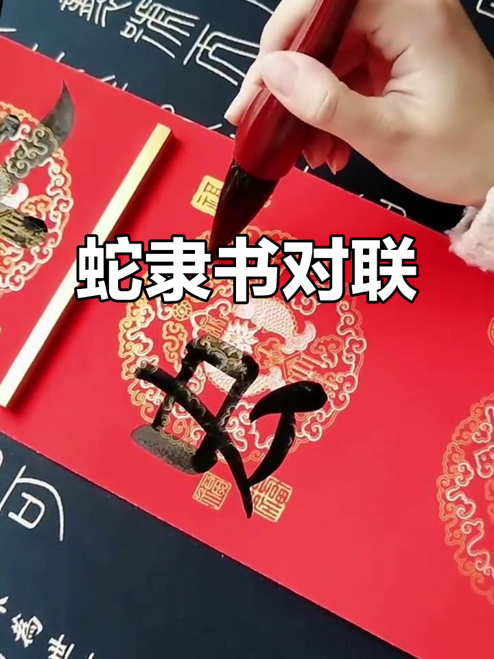 隶书“蛇”字对联，书法与文化的完美结合