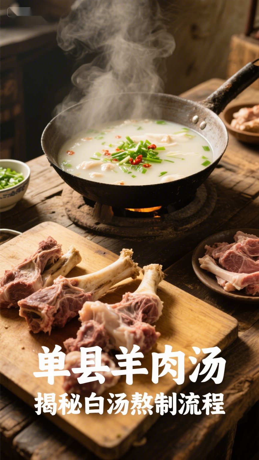 单县羊肉汤,揭秘白汤熬制流程