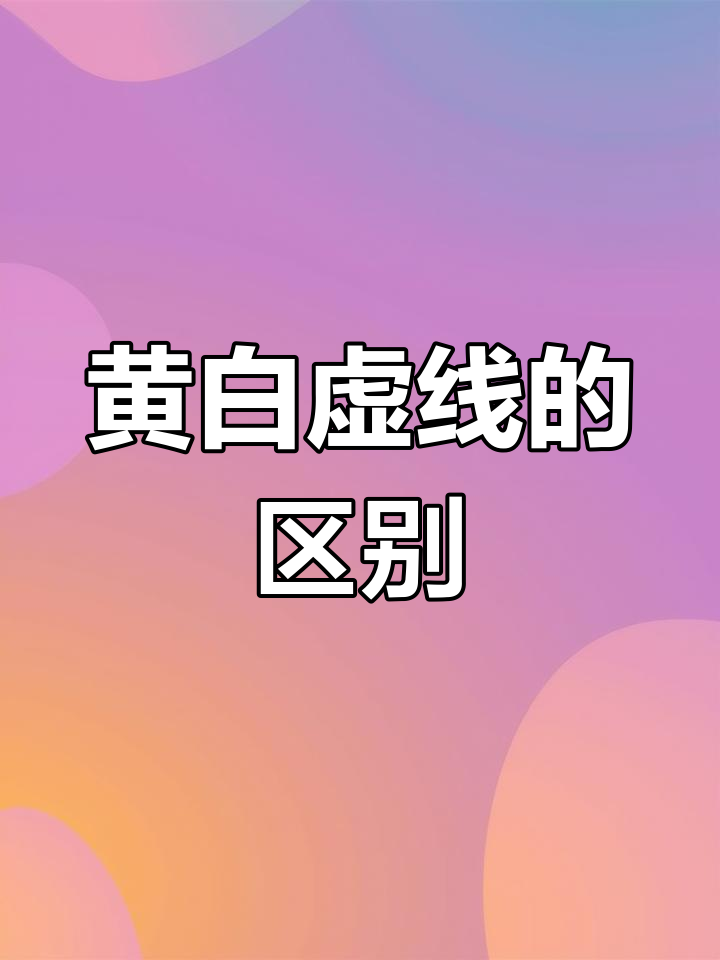 黄白虚线到底有啥不同?看完这视频你就懂了