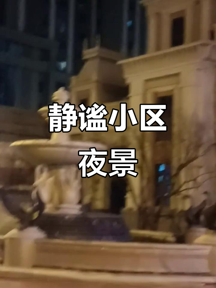 夜晚小区的宁静与神秘，月光下的美丽景色