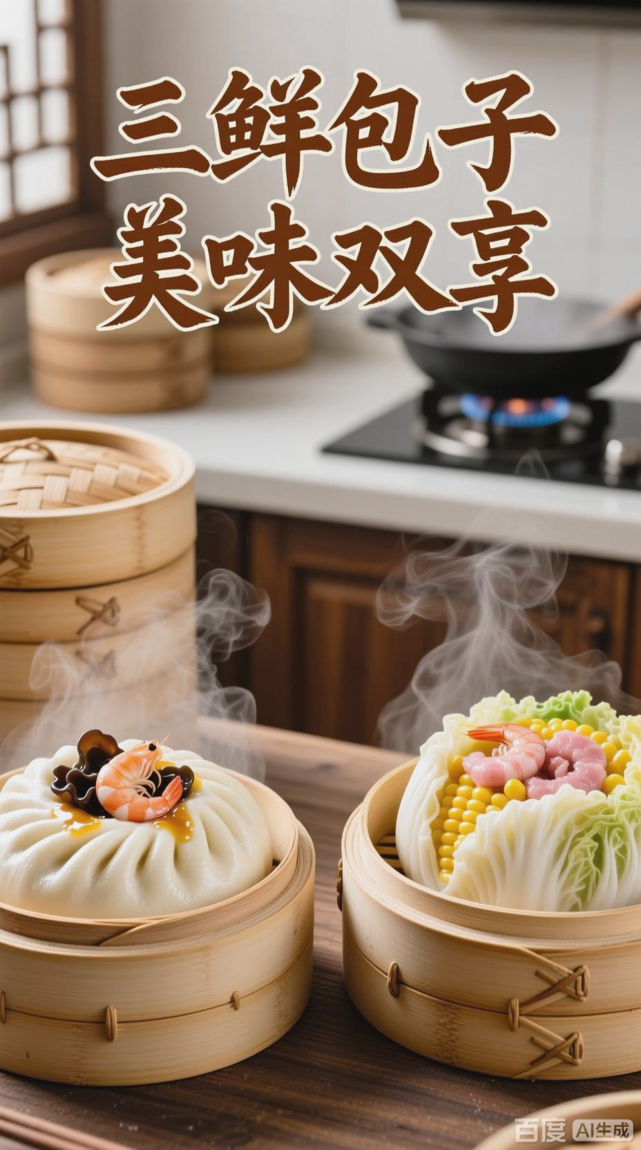 三鲜包子,美味双享