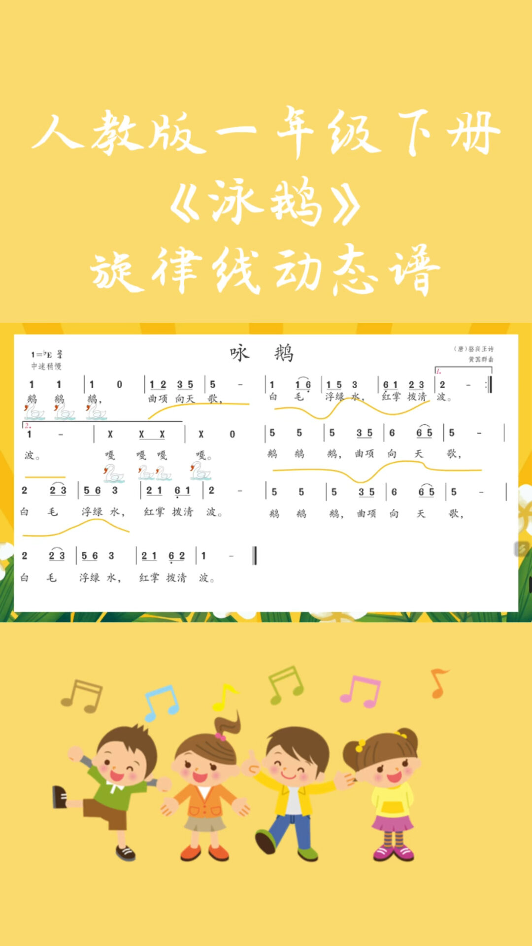 《咏鹅》旋律线动态谱