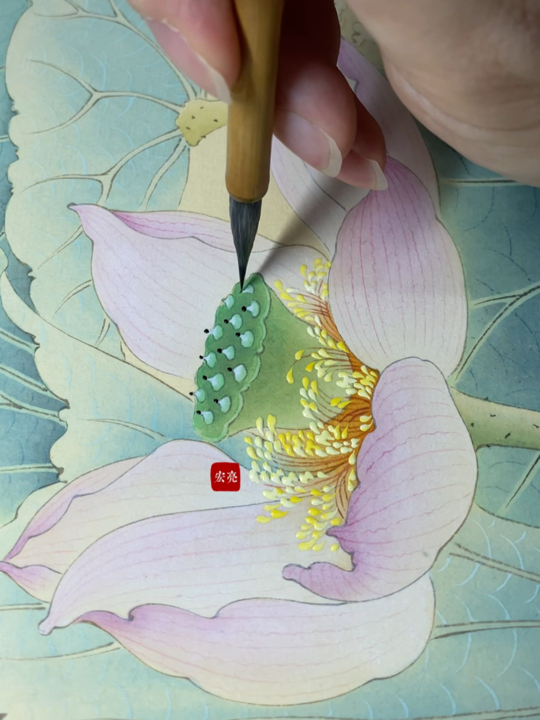 工笔画荷花技法步骤