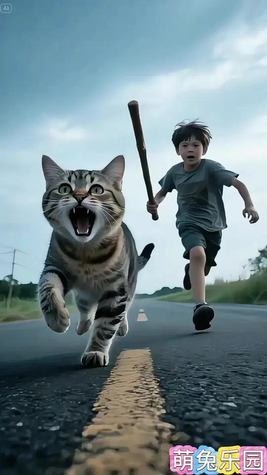 小猫被熊孩子追打,幸好可爱的小白兔救下了小猫,但是小猫为了救小兔兔献出了宝贵的生命,治愈系