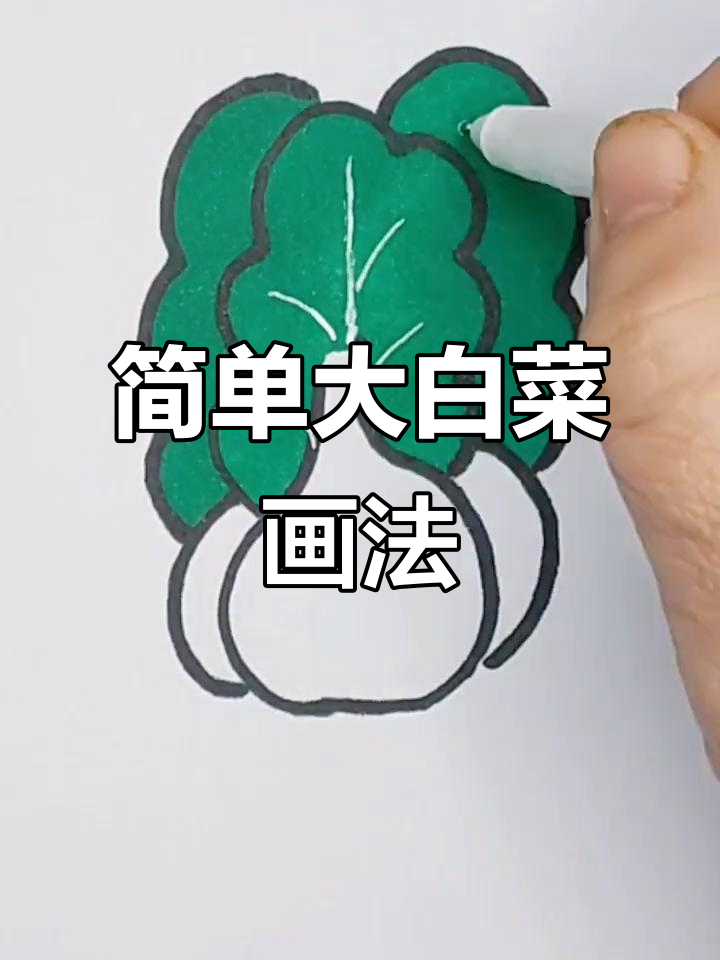 大白菜的简笔画教程，轻松学会画可爱蔬菜