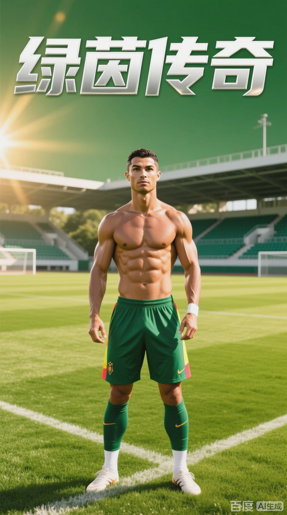 C罗秀腹肌，展现完美身材