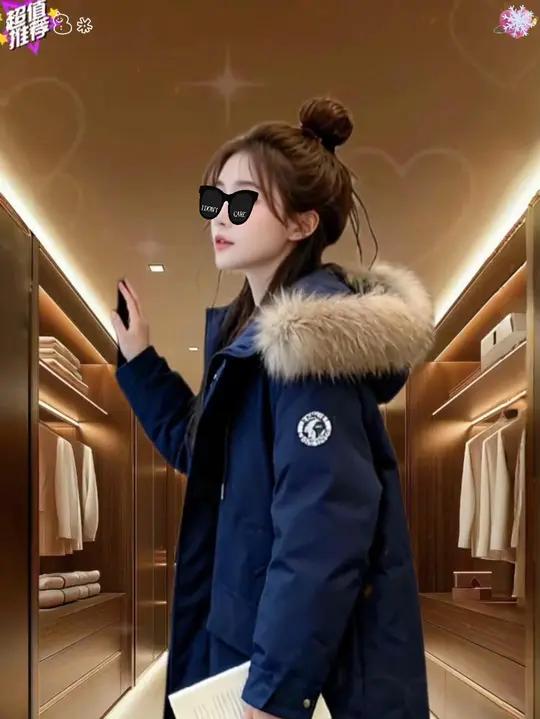 长款工装派克服棉服女2025年新款冬季复古小个子棉袄情侣过膝外套女装小个子穿搭棉服大衣