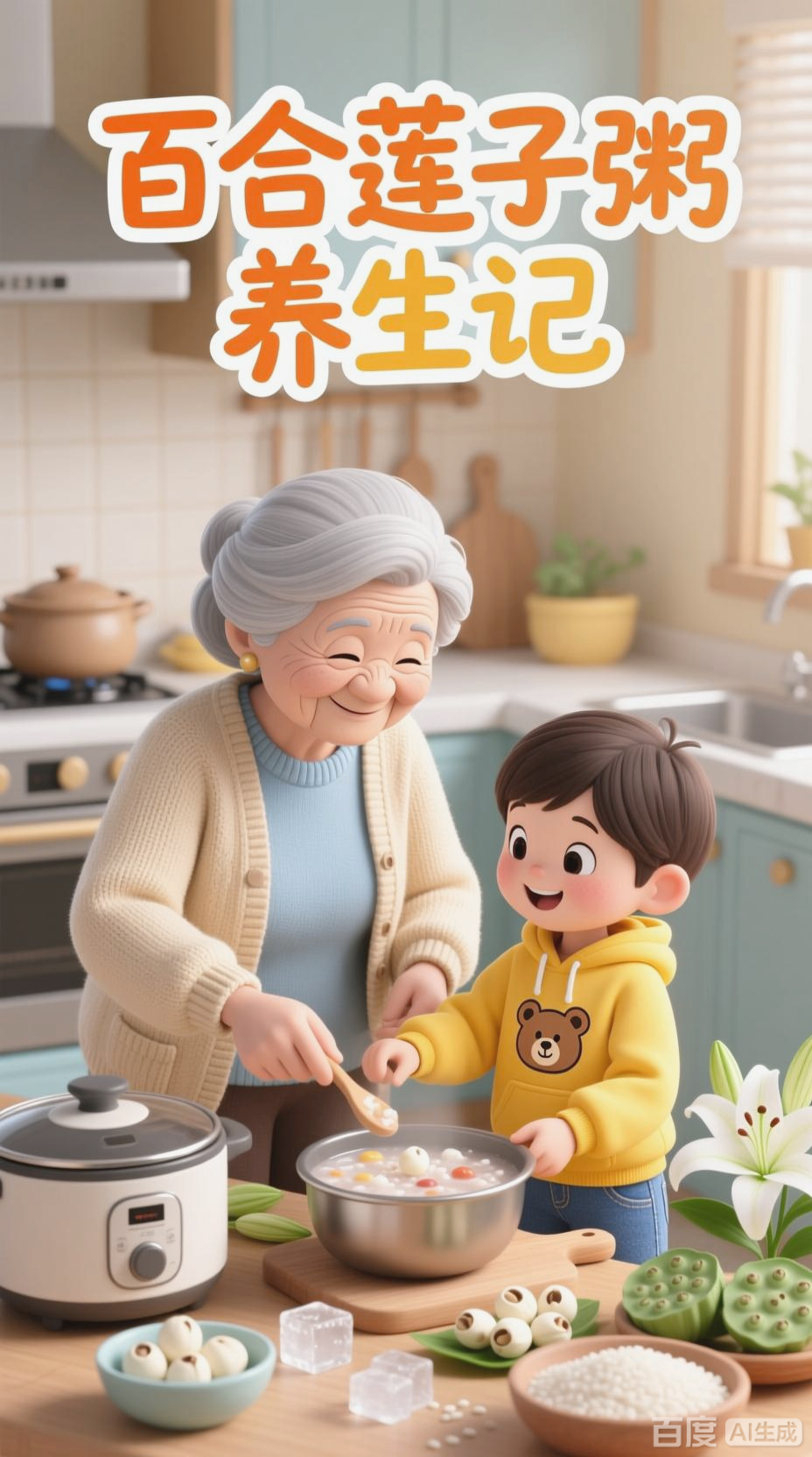 百合莲子粥,润肺宁心之选