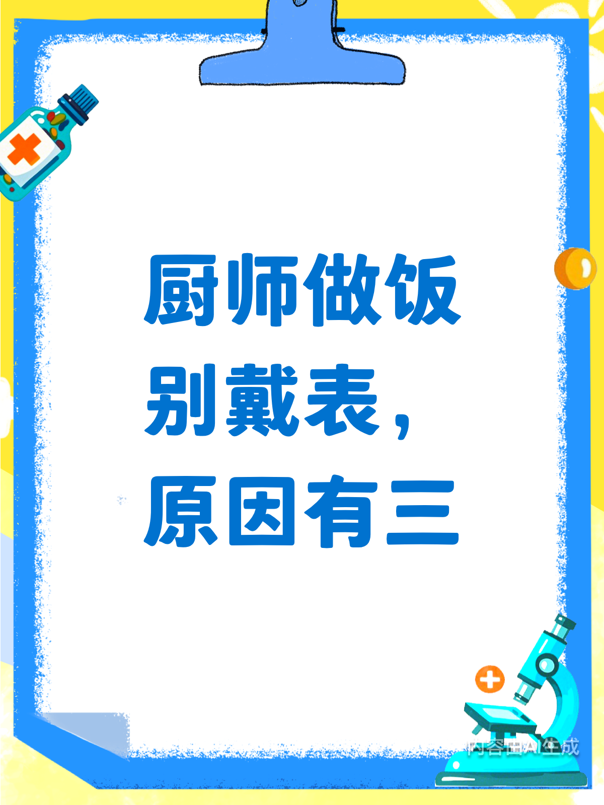 厨师做饭为啥不能戴手表?原因竟是这个!