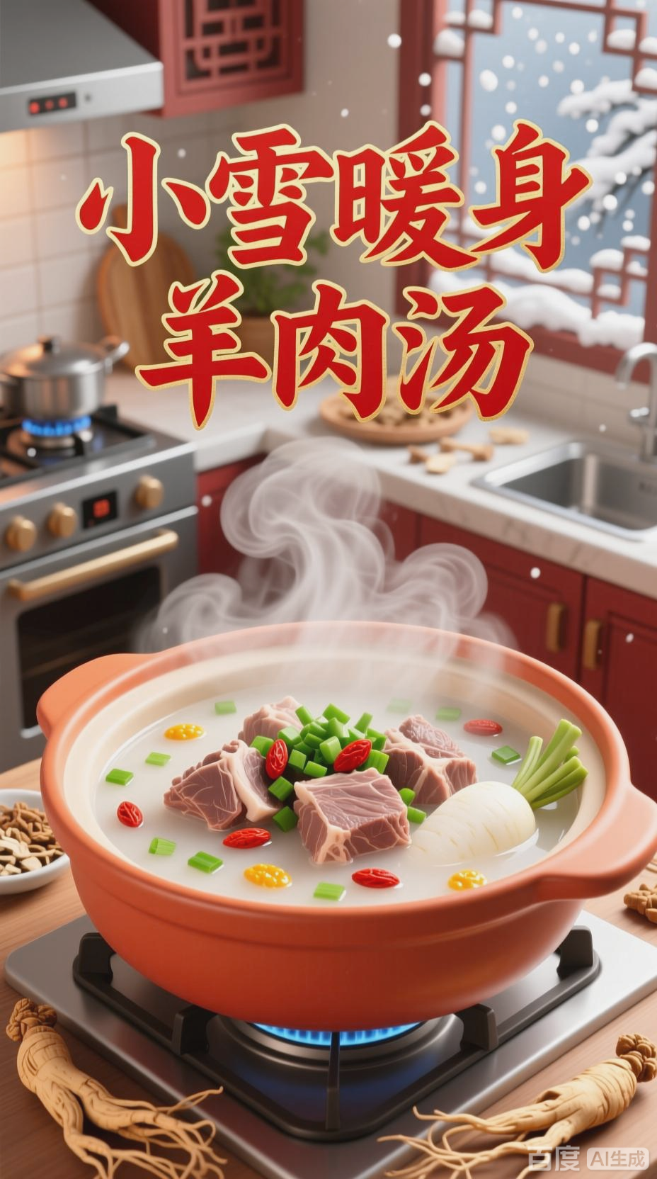 清炖羊肉汤，暖心又暖胃