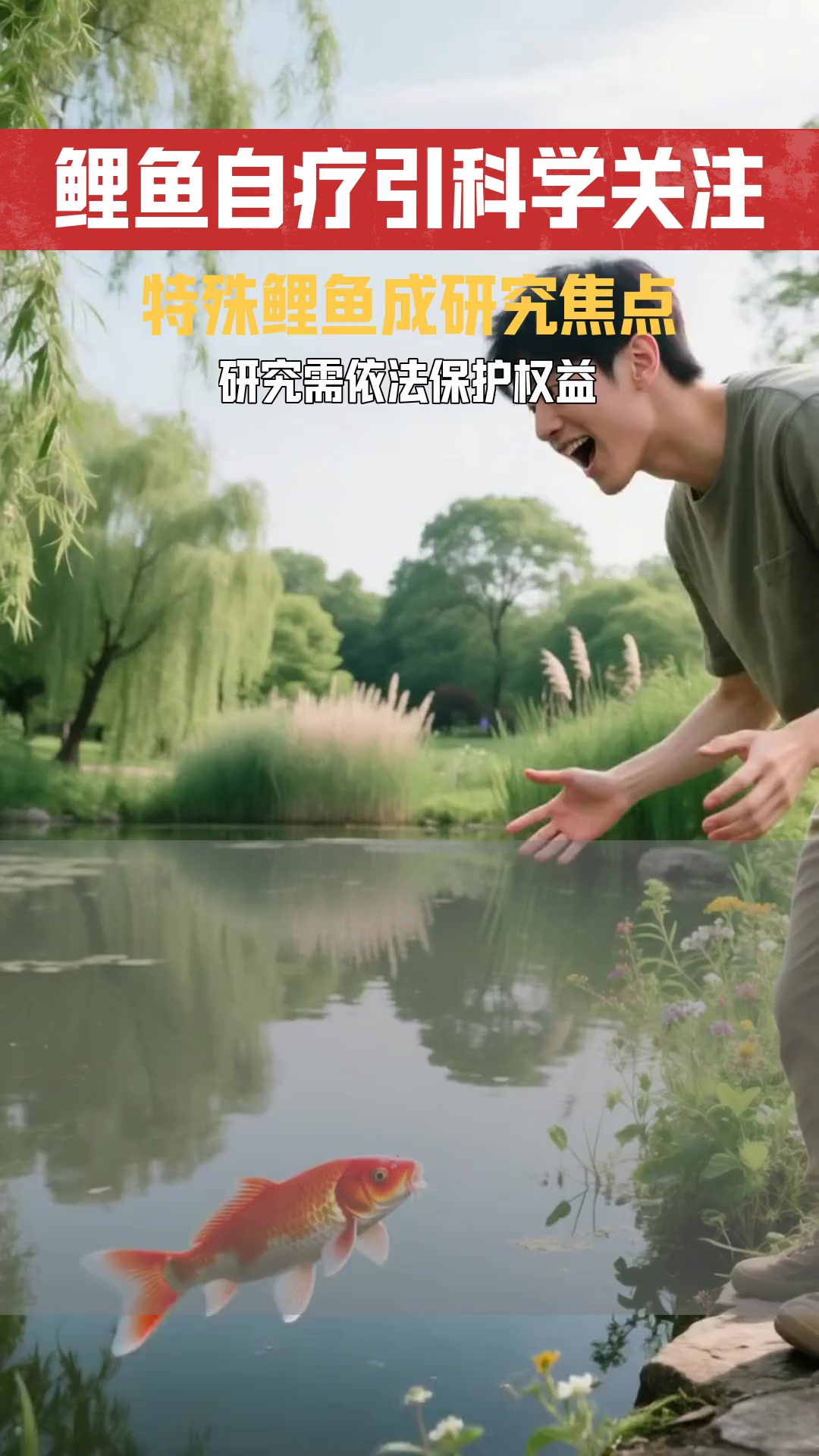 一年时间从两三斤长到二十多斤且受伤会自己找药吃的鲤鱼 其特殊行为能否作为相关研究的证据