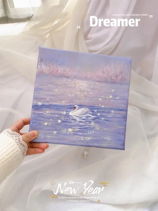 梦境天鹅湖|丙烯画·听说你们要看视频过程