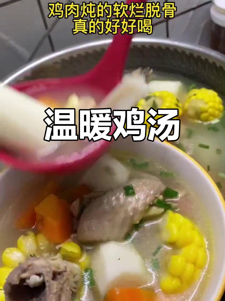 炖了两小时,土鸡软烂入味,山药汤暖心又滋补