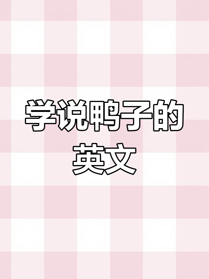 鸭子英语与叫声学习