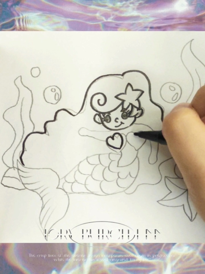 海的女儿 简笔画