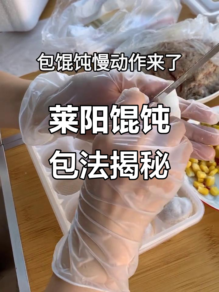 莱阳私房馄饨制作全过程,慢动作展示包法技巧
