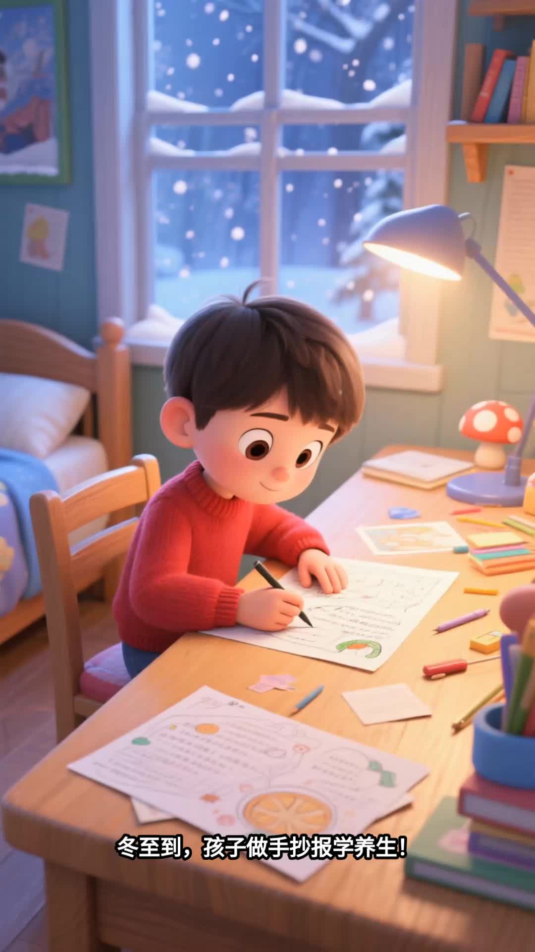 儿童冬至做养生手抄报,认知健康养习惯