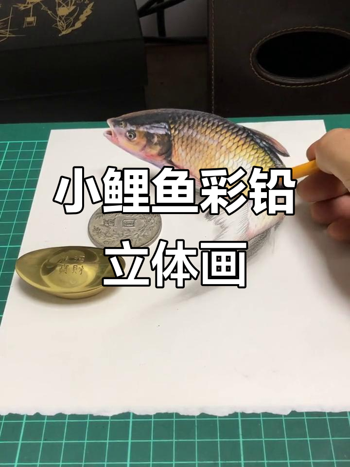 5小时彩铅立体画,小鲤鱼跃然纸上!