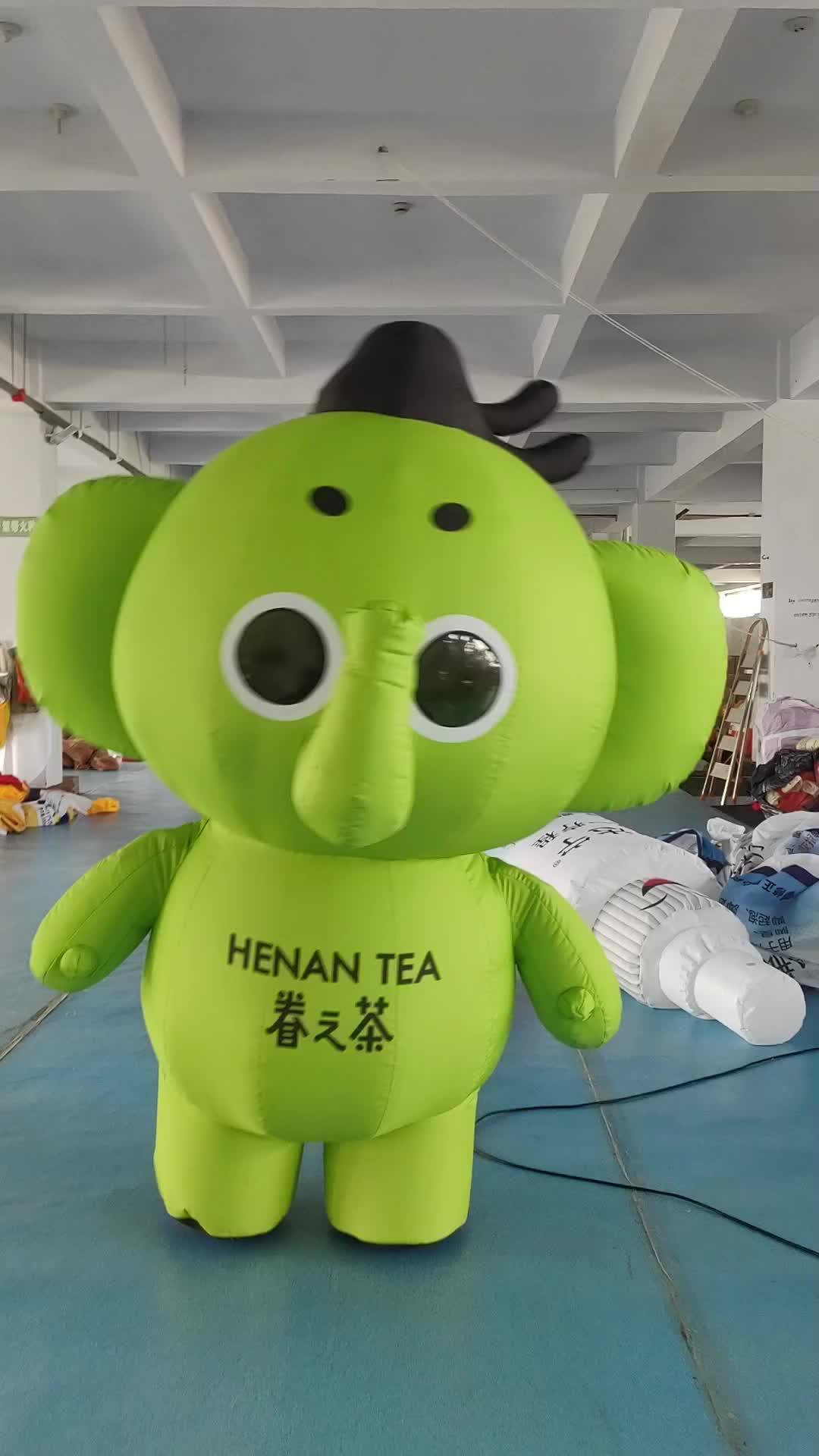 眷茶奶茶店定制行走的眷小象气模 气模 定制人偶服装