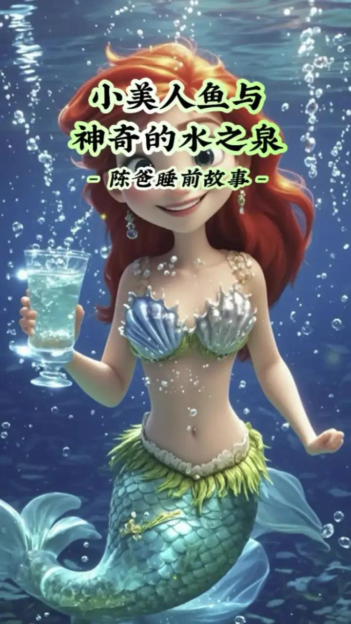 儿童睡前故事《小美人鱼与神奇的水之泉》迪士尼动画亲子育儿绘本 爱丽儿不仅自己每天都喝足够的