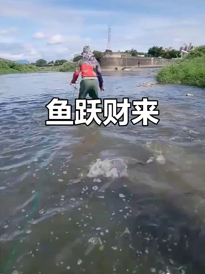 河水退去,鱼儿乱跳,大哥一网捕获,财运滚滚来!