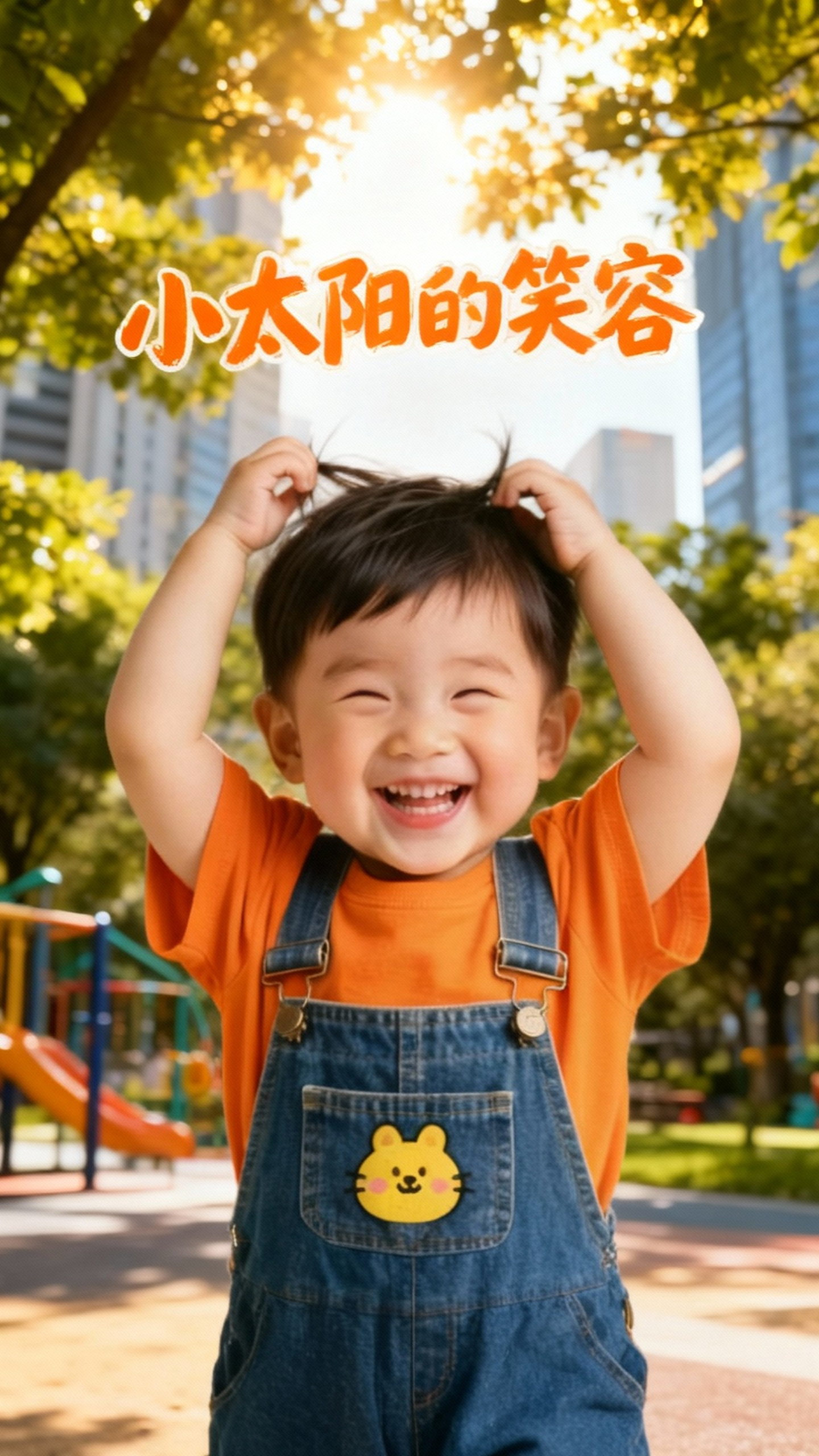 开心小孩的可爱瞬间