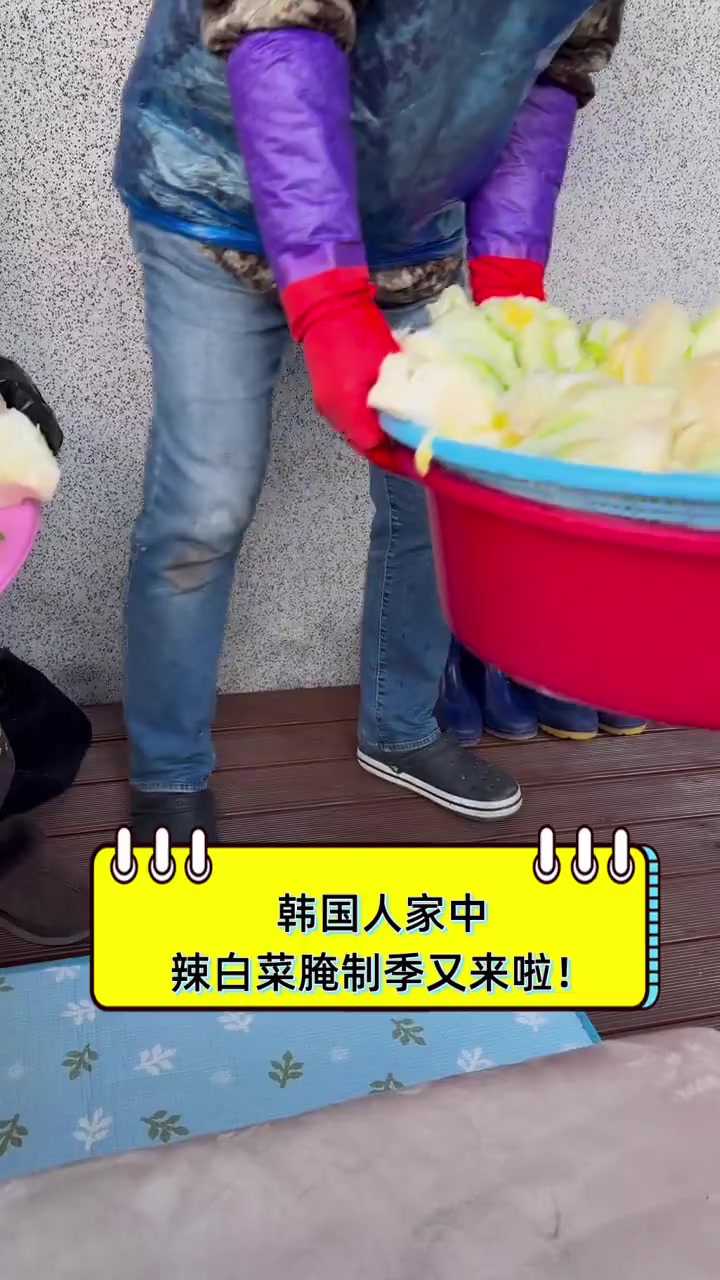 韩国人家中,辣白菜腌制季又来啦!