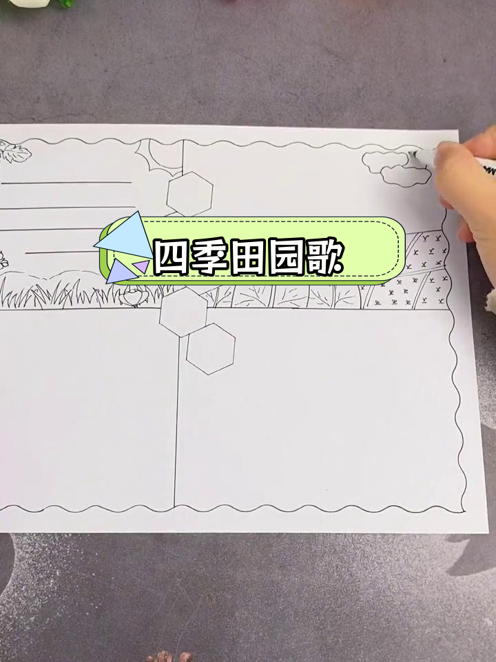 四季变化手抄报,春夏秋冬美景展示