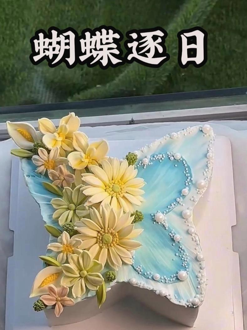 蝴蝶蛋糕扑棱着翅膀闯进我的生日趴 生日蛋糕 过生日要有仪式感 蝴蝶蛋糕扑棱着翅膀闯进我的下