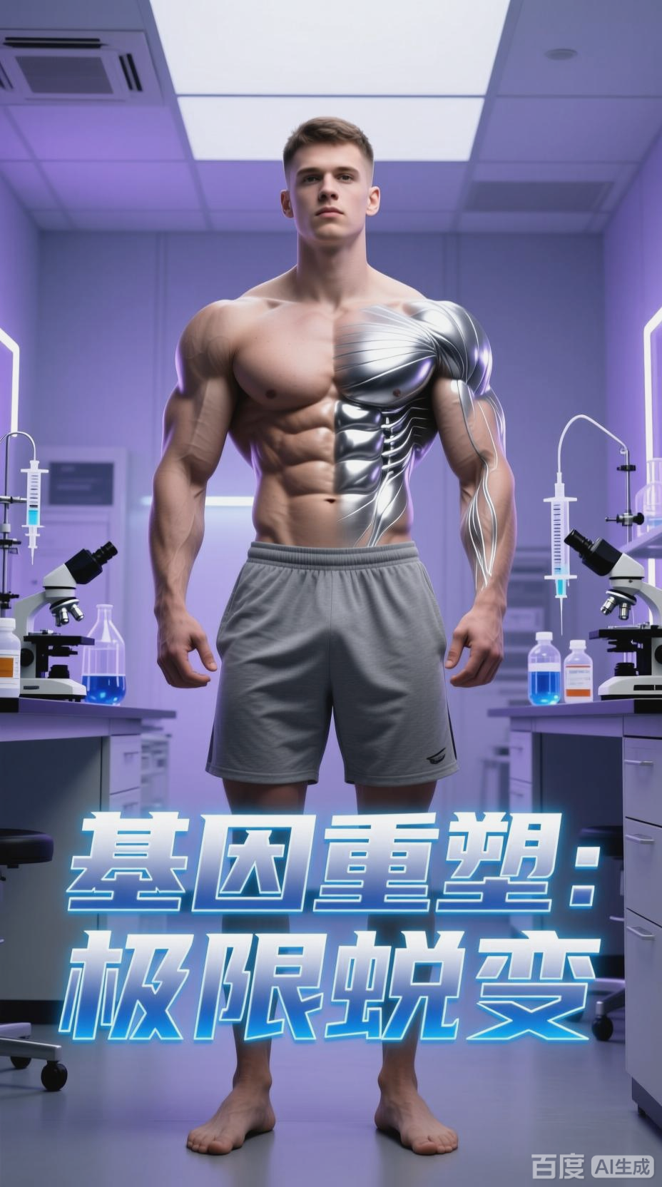 药水助力,瘦男变肌肉男