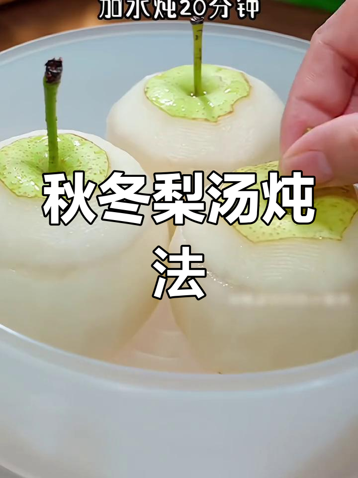 秋季梨汤炖法,冰糖银耳莲子枸杞一网打尽