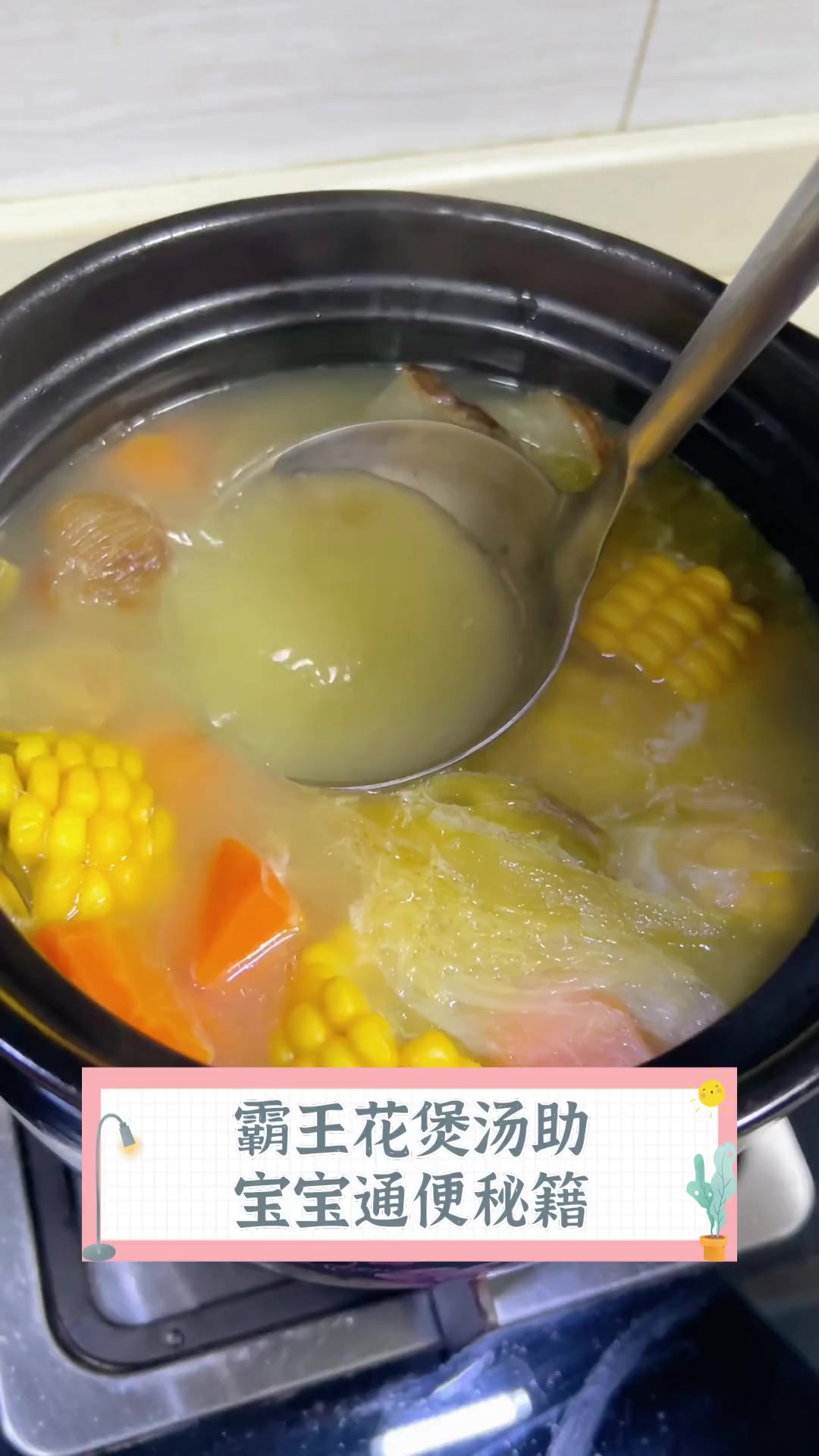 霸王花煲汤助宝宝通便秘籍