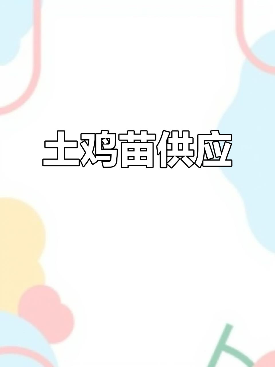 本地土鸡苗,新鲜供应!