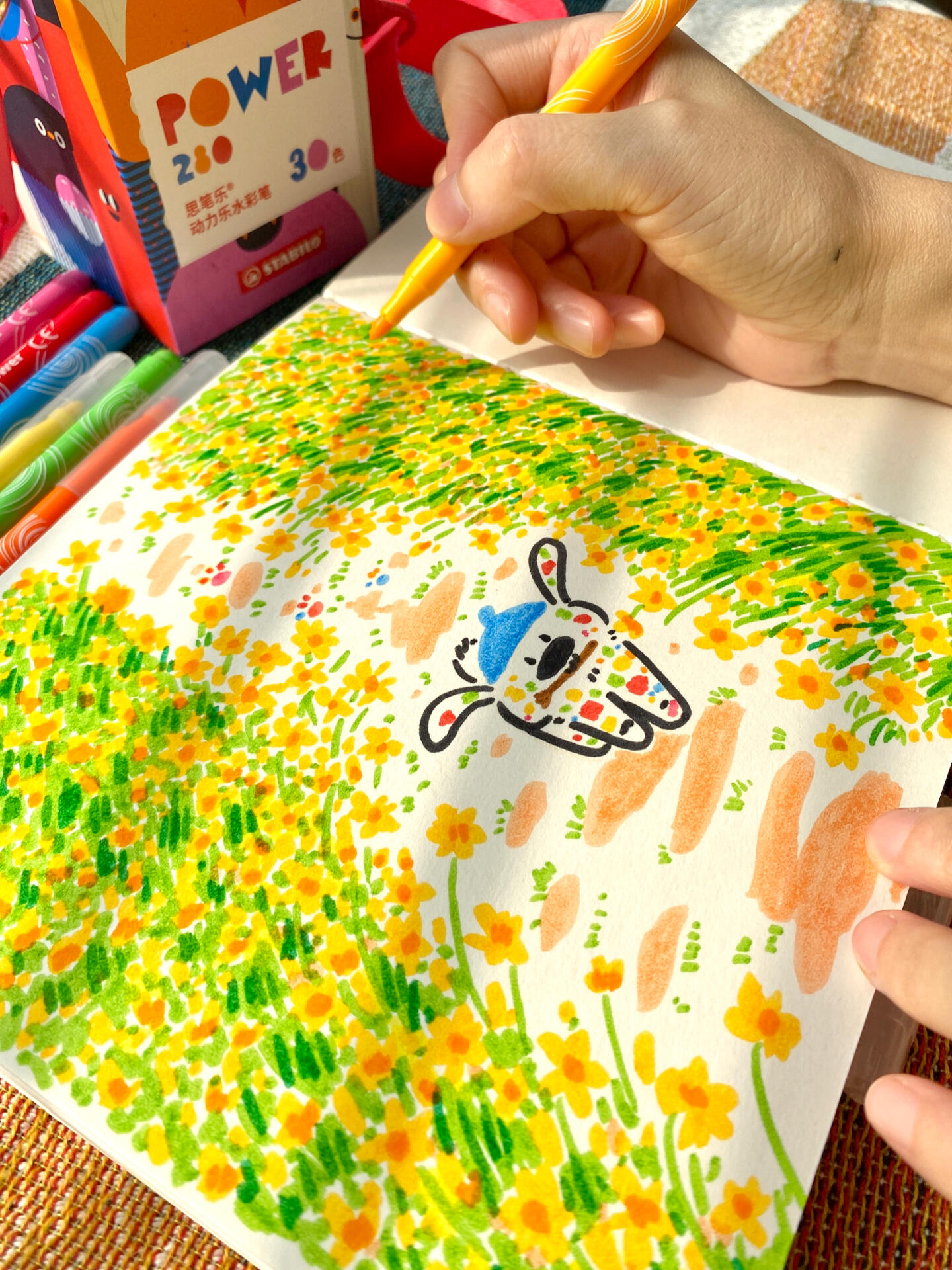 画画真的很治愈|画家小狗|水彩笔插画
