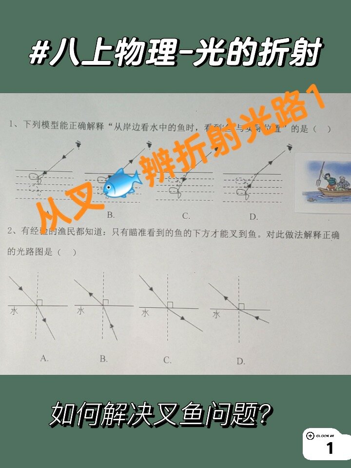 用光的折射原理解决叉鱼问题