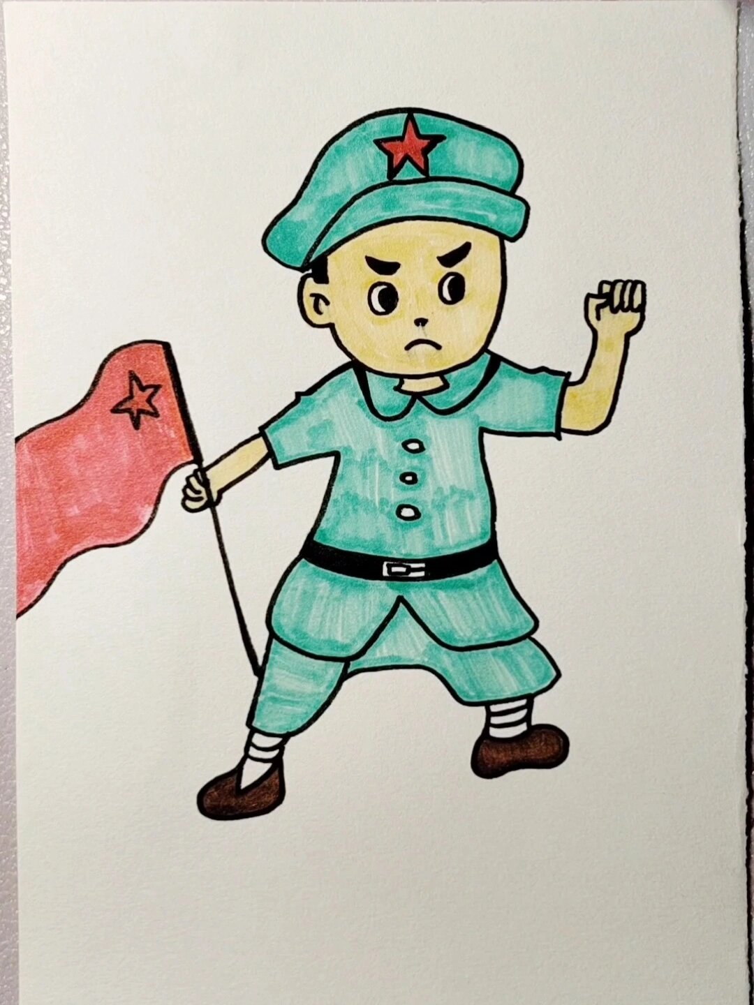 简简单单画解放军叔叔