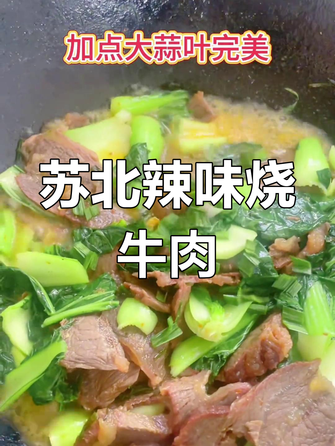 苏北辣椒酱让青菜烧牛肉更美味,糖蒜加持完美呈现