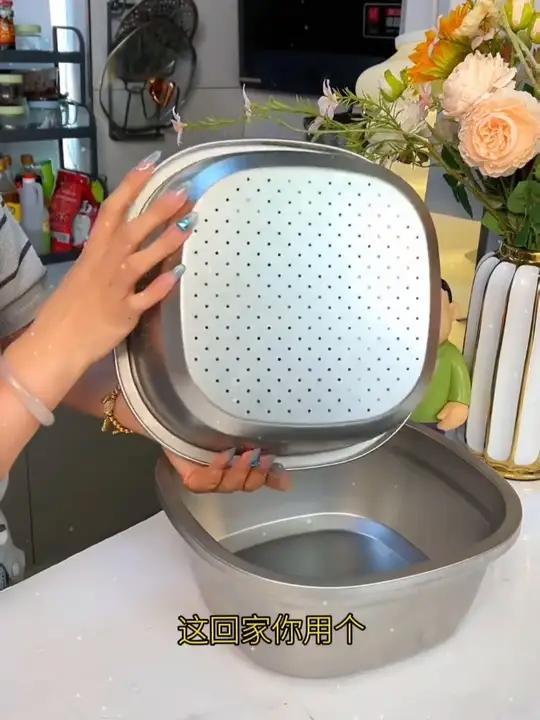 加厚不锈钢洗菜沥水盆 质量杠杠滴太实用划算啦 洗菜盆沥水盆真的是太好用了c
