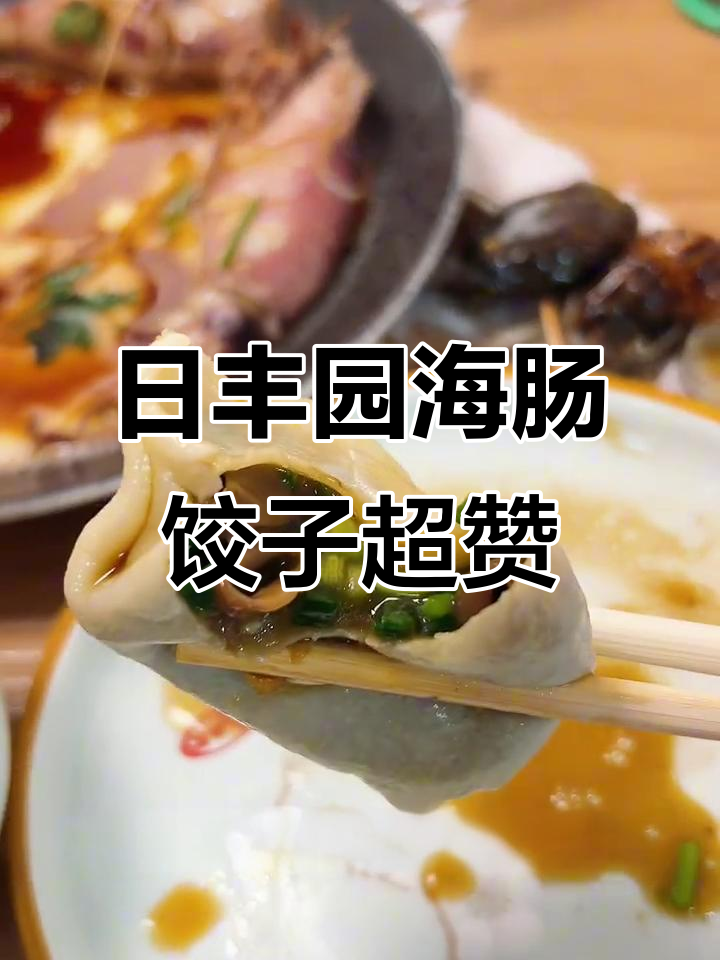 大连日丰园海肠饺子，必试美味搭配蒜汁和鱼汤