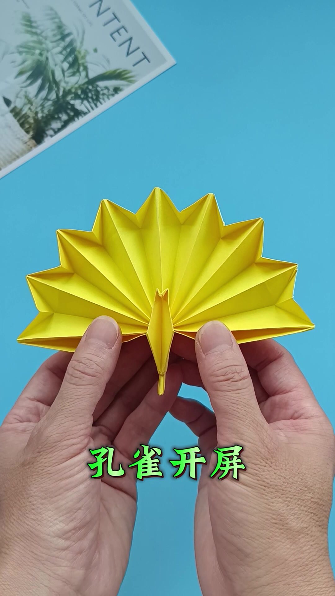 孔雀开屏折纸方法教程,展开一瞬间太漂亮了