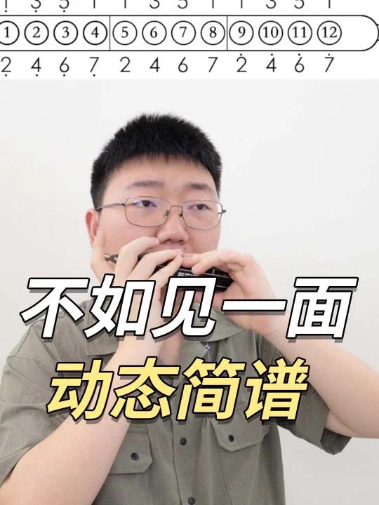 「口琴动态简谱」《不如见一面》哪怕是一眼