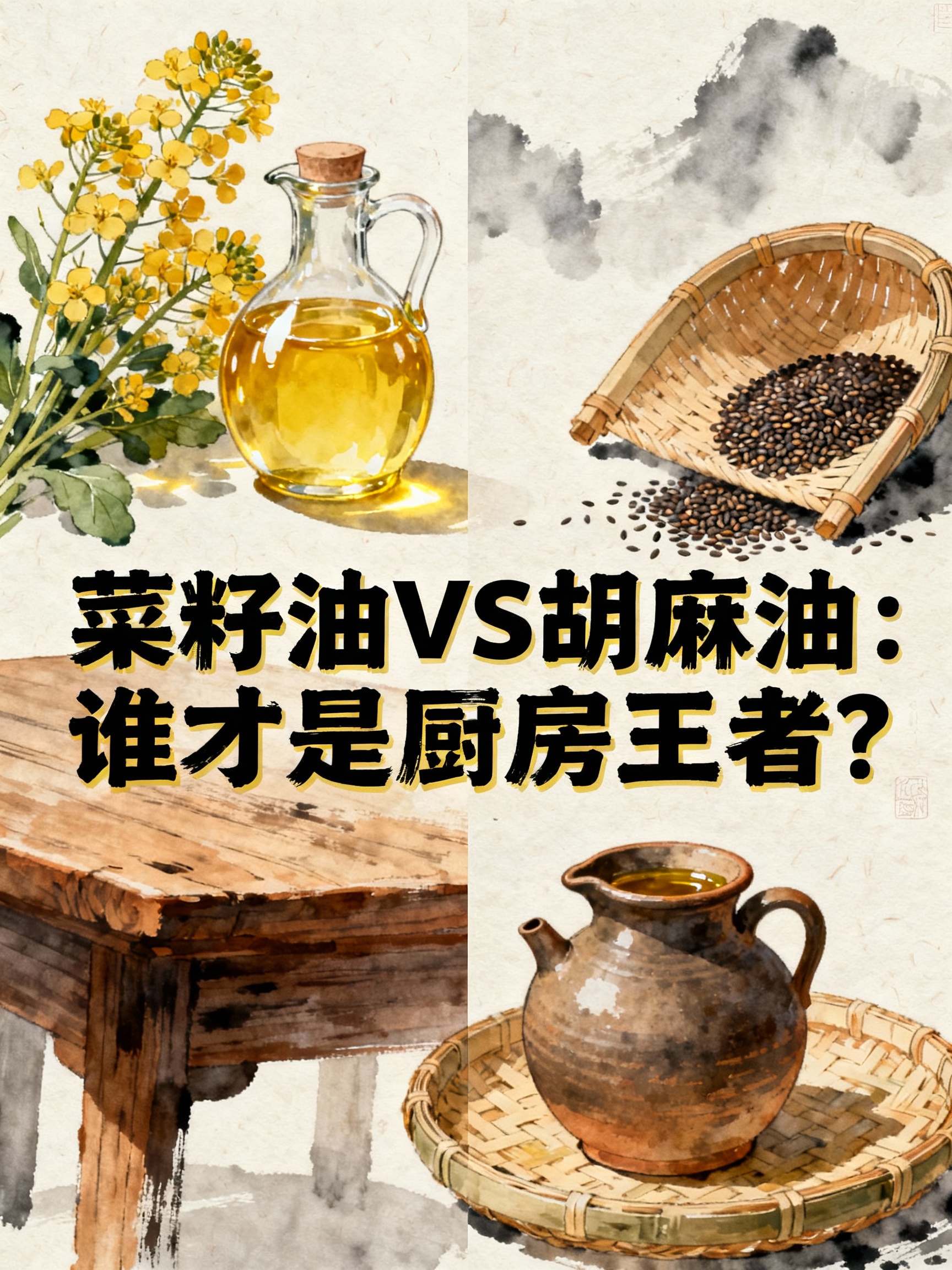 菜籽油VS胡麻油:谁才是厨房王者?