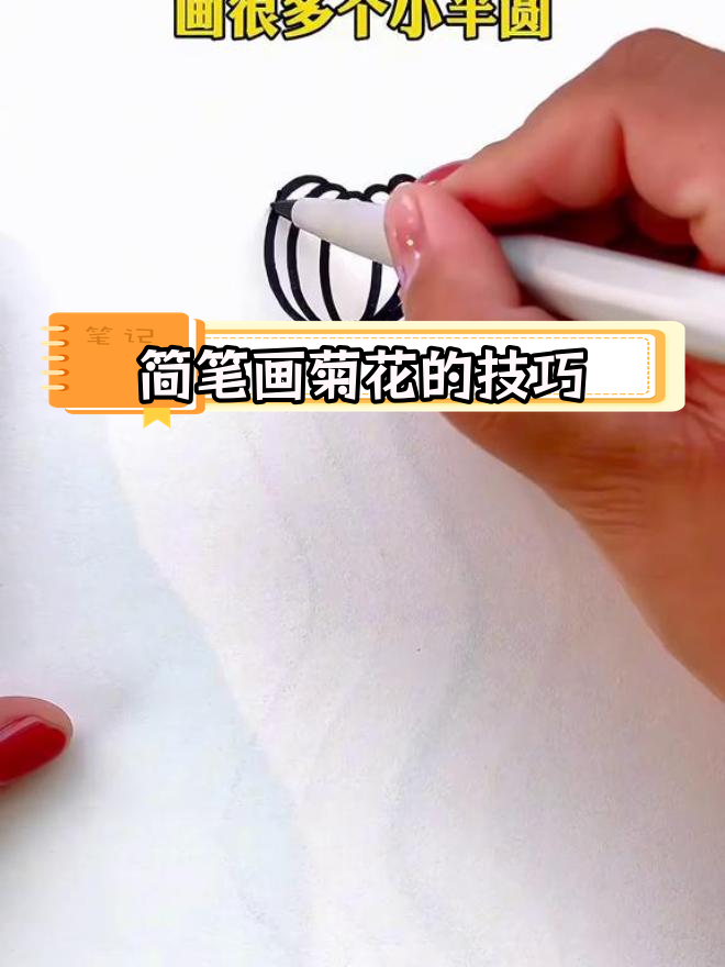 用数字6轻松画菊花,简单又好看