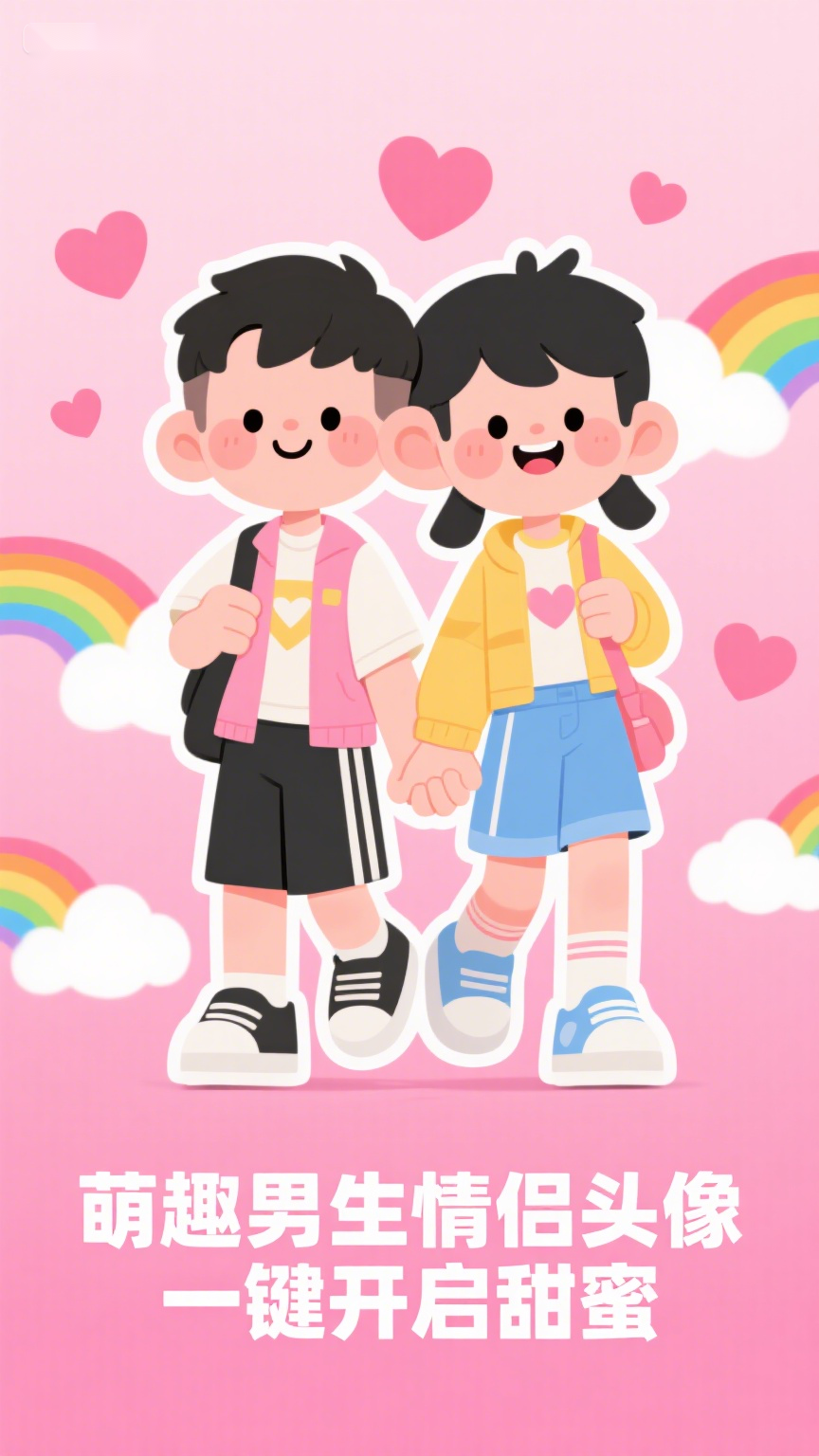 萌趣男生情侣头像,一键开启甜蜜