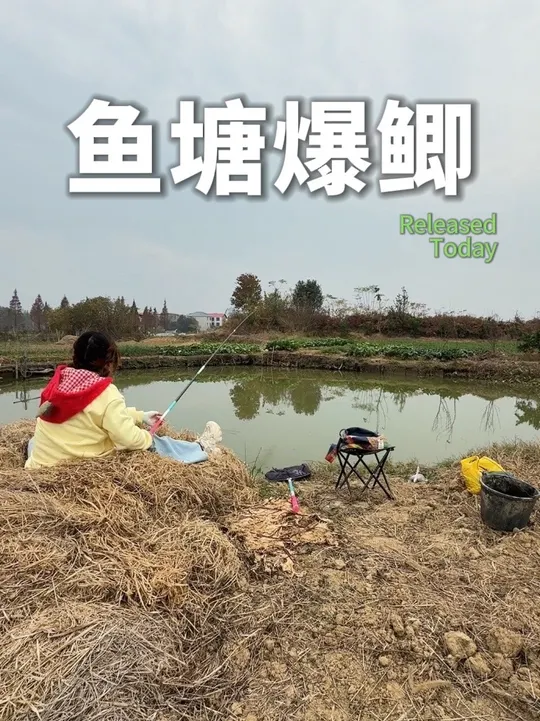 终于体验了一把在鱼塘钓鱼了