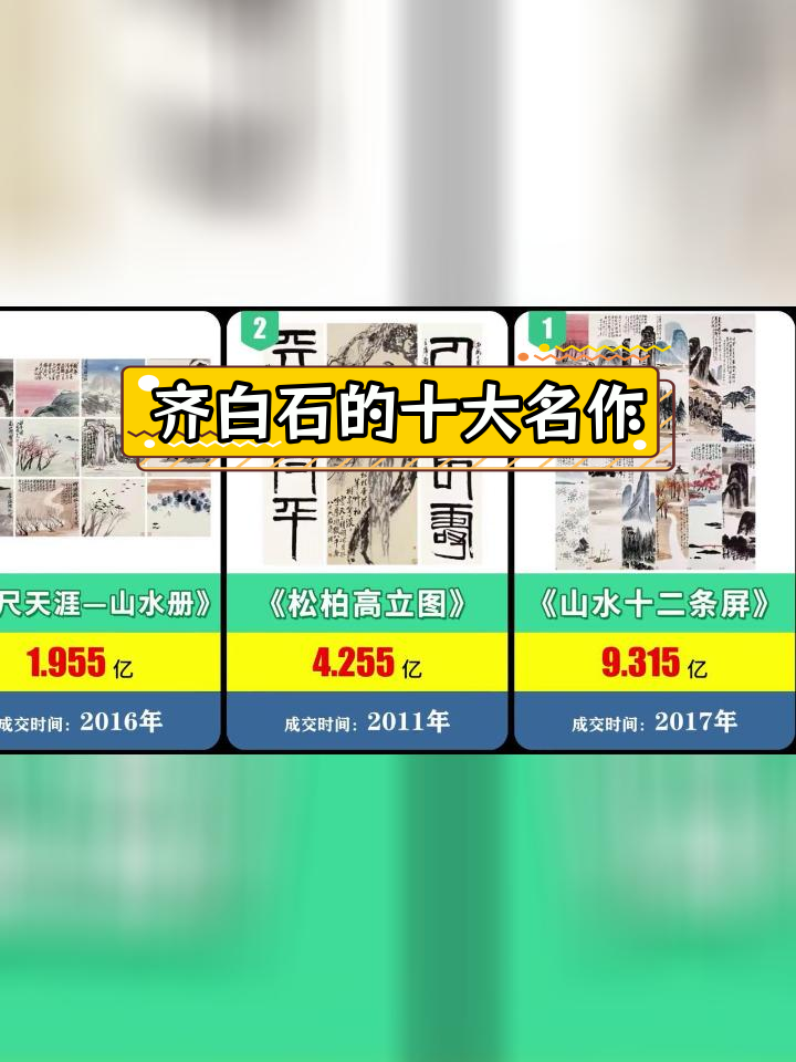 齐白石最昂贵的十幅画,大师级作品价值揭秘